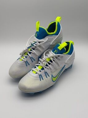 Nike Huarache 9 Elite Low LAX SE White Blue Lacrosse Cleats FV6147-100 Men’s 11